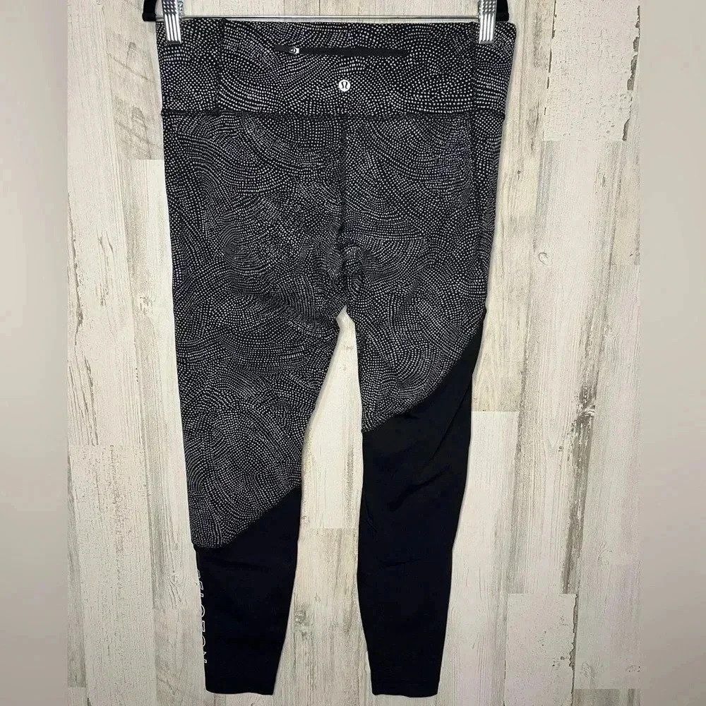 Lululemon Speed Wunder Tight Peloton Ice Grey Black Size 12 - Picture 8 of 10